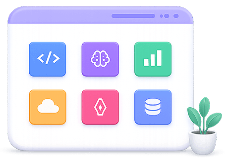 Browser window showing blog category icons